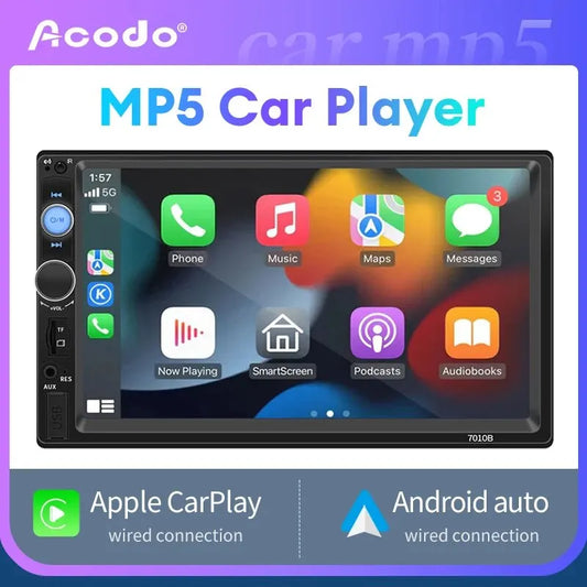 Radio Samochodowe 7 cali Carplay Android Auto Odtwarzacz Bluetooth