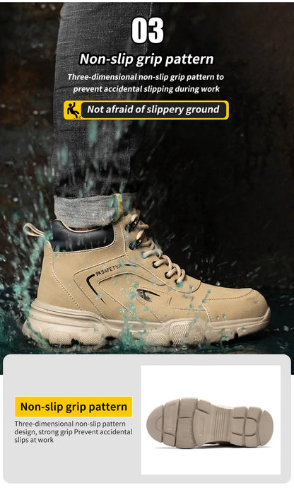 Buty Robocze Męskie - Bezpieczne, Antyprzebiciowe, Stalowy Nosek