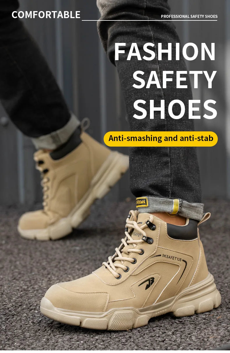 Buty Robocze Męskie - Bezpieczne, Antyprzebiciowe, Stalowy Nosek