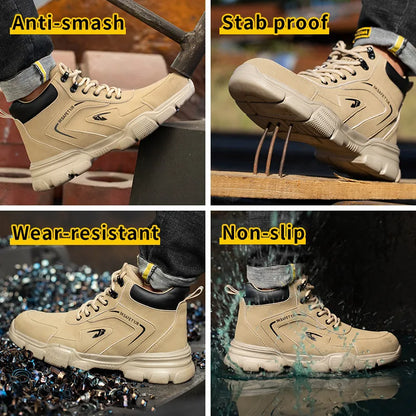 Buty Robocze Męskie - Bezpieczne, Antyprzebiciowe, Stalowy Nosek